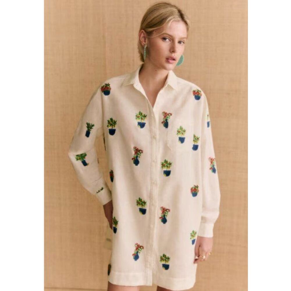 SEZANE x MOMONI Sz 40 8 Maxine Shirt Dress Jardini NWT